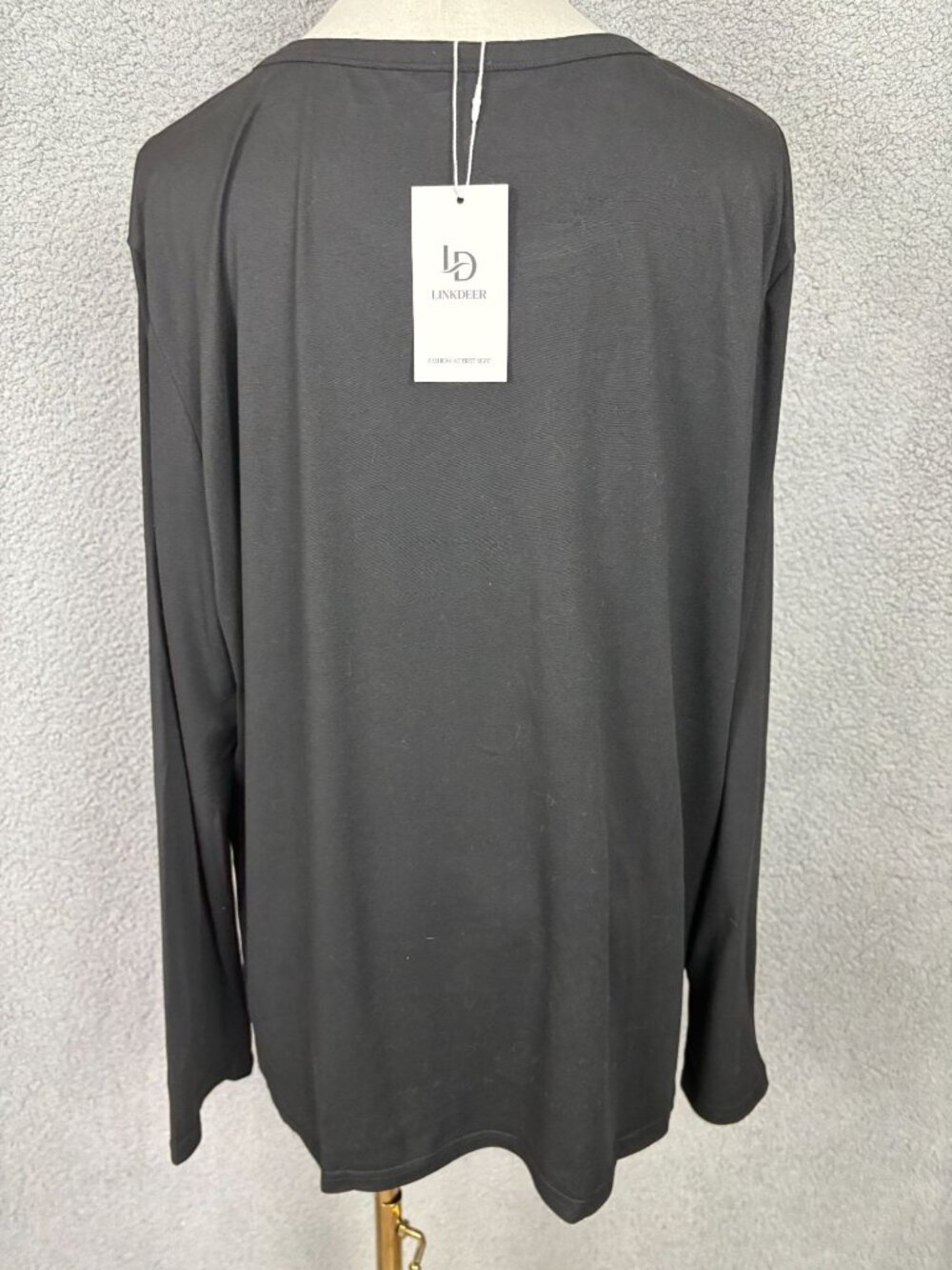 Linkdeer Women's 3XL Plus Size Black Long Sleeve Crewneck T-Shirt 3XL NWT's. - Picture 4 of 7